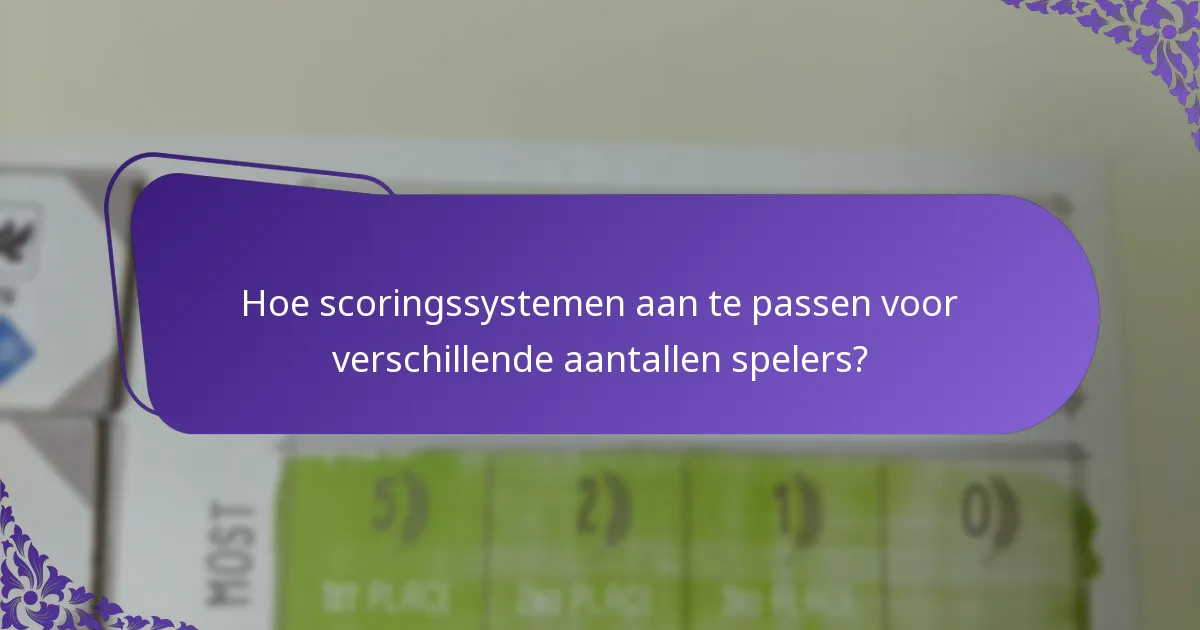 Hoe scoringssystemen aan te passen voor verschillende aantallen spelers?