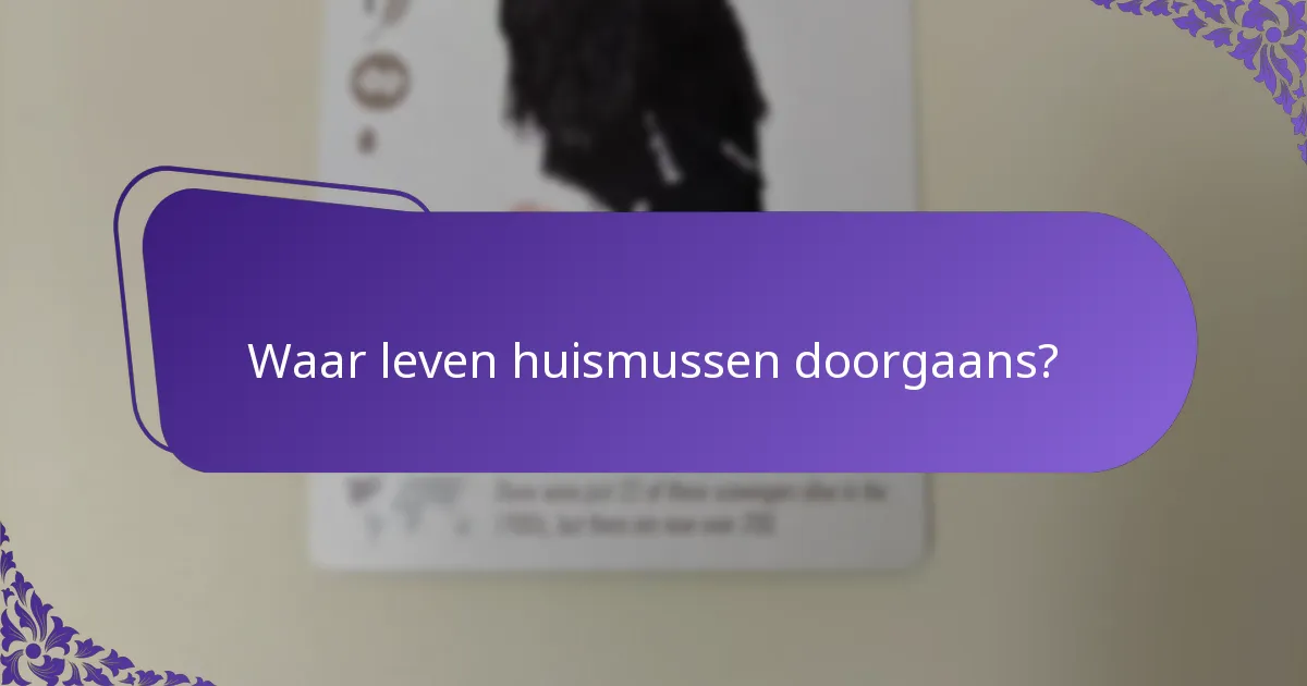 Wat eten huismussen?