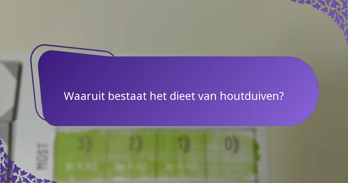 Waaruit bestaat het dieet van houtduiven?