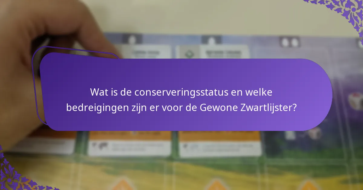 Wat is de conserveringsstatus en welke bedreigingen zijn er voor de Gewone Zwartlijster?