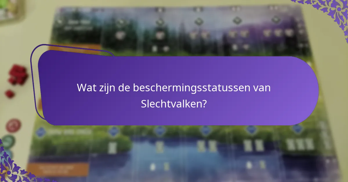 Wat zijn de beschermingsstatussen van Slechtvalken?