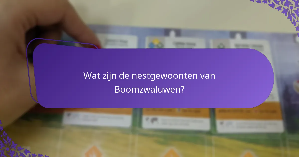Welke conserveringsinspanningen zijn er voor Boomzwaluwen?