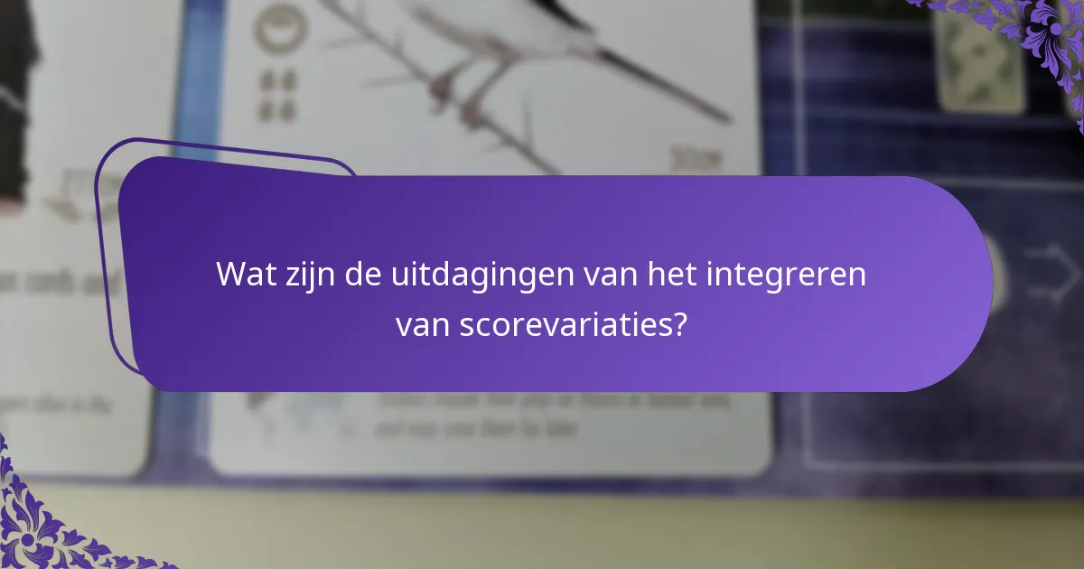 Wat zijn de uitdagingen van het integreren van scorevariaties?